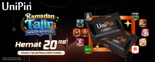 Top Up Pakai UniPin Credits Lebih Hemat 20Ribu!